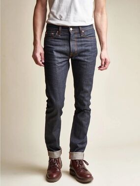 Bowie & Co. Selvedge Slim Tapered Dark Blue Men’s Premium Denim‎ Jeans